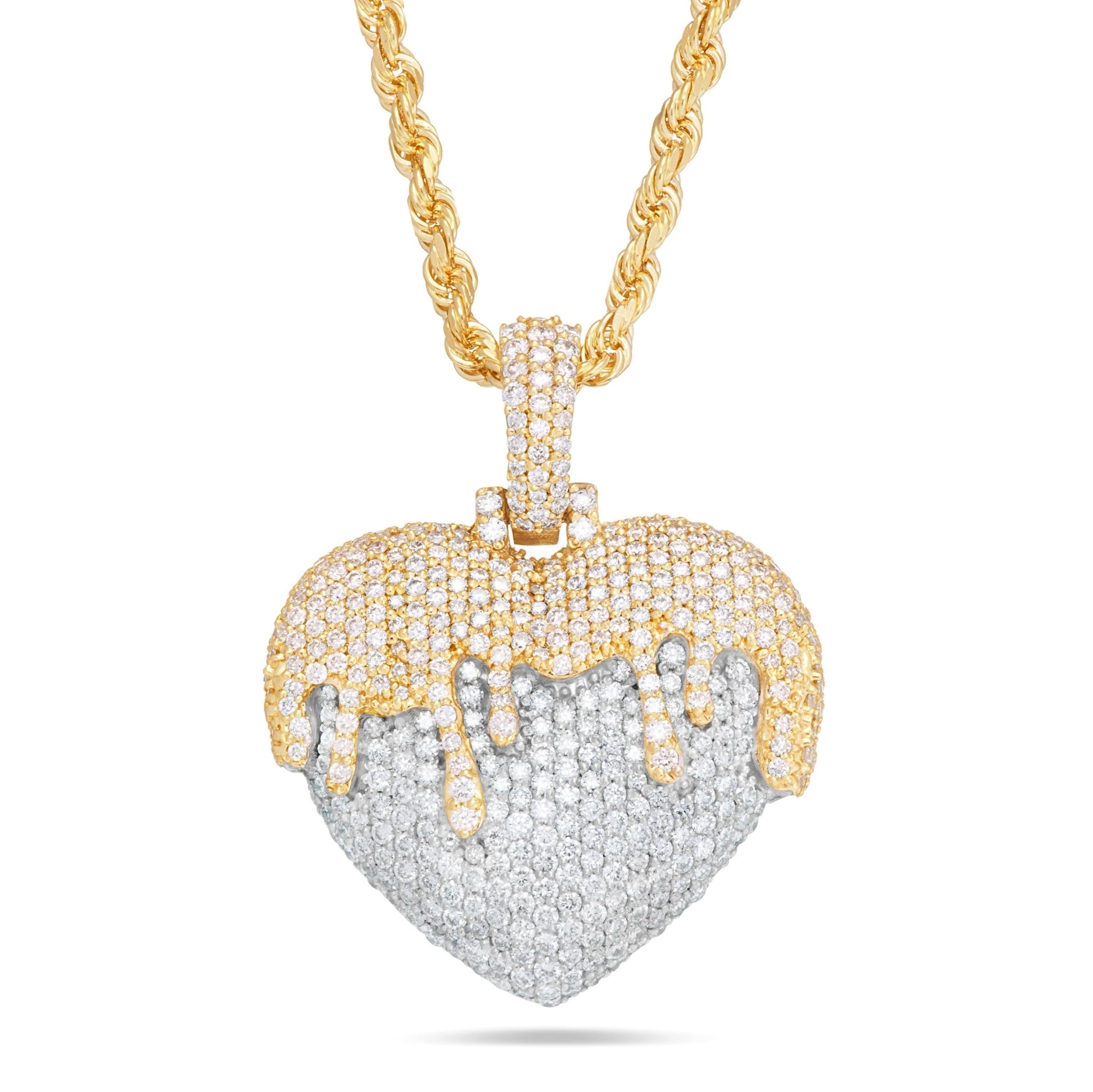 Melting Heart Diamond Pendant, Small - Shyne Jewelers Yellow & White Gold Shyne Jewelers