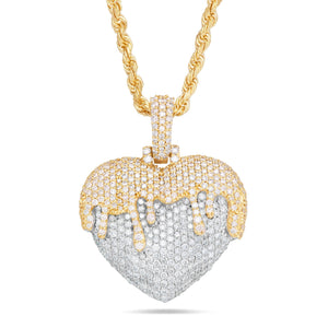 Melting Heart Diamond Pendant, Small - Shyne Jewelers Yellow & White Gold Shyne Jewelers