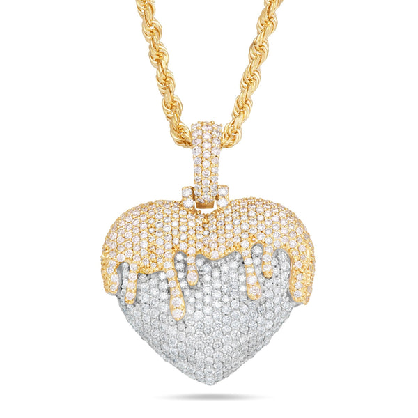 Melting Heart Diamond Pendant, Small - Shyne Jewelers Yellow & White Gold Shyne Jewelers