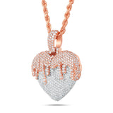 Melting Heart Diamond Pendant, Small - Shyne Jewelers Rose & White Gold Shyne Jewelers