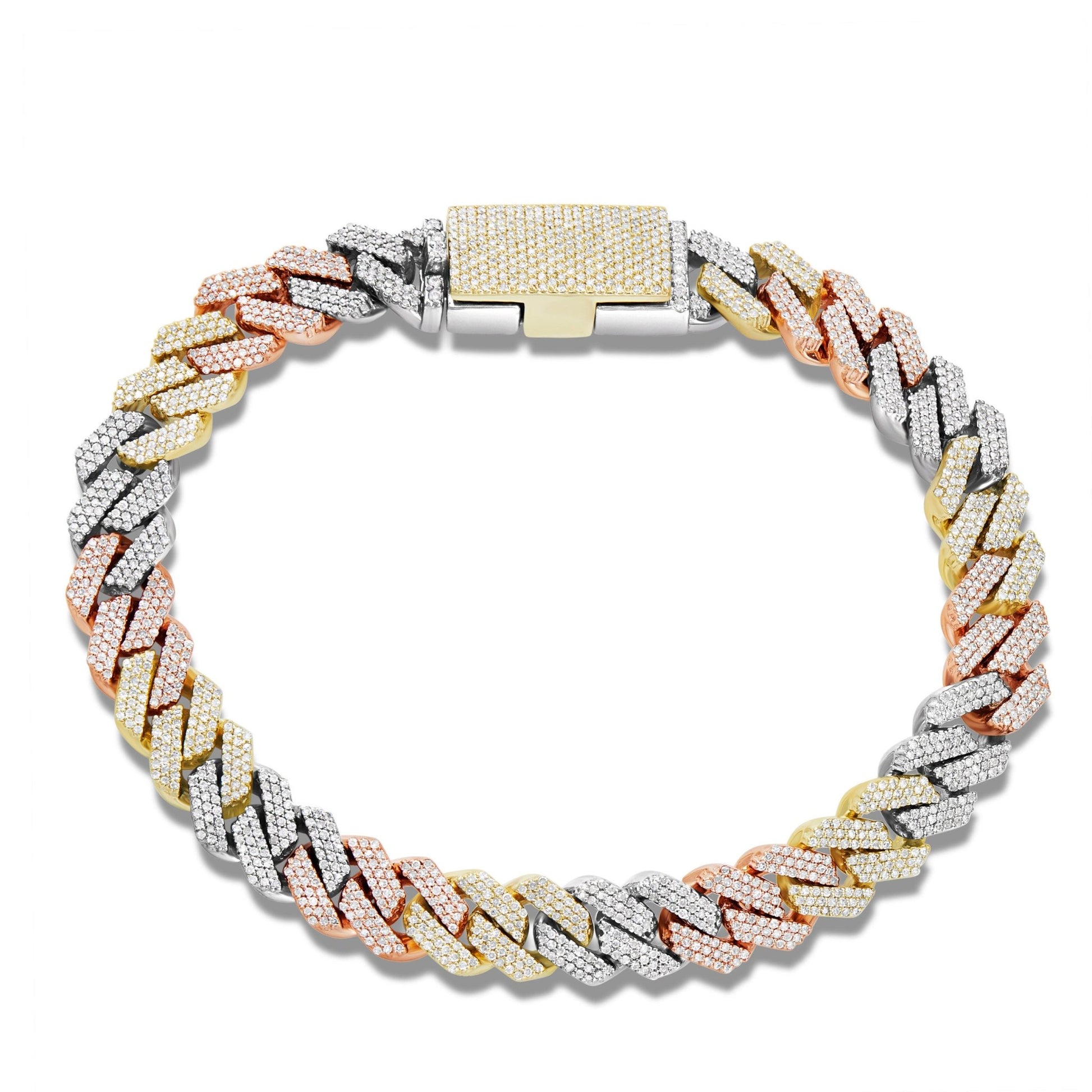 Multi-Color Cuban Bracelet - Shyne Jewelers 3TONEBRACE_GM45118 Shyne Jewelers