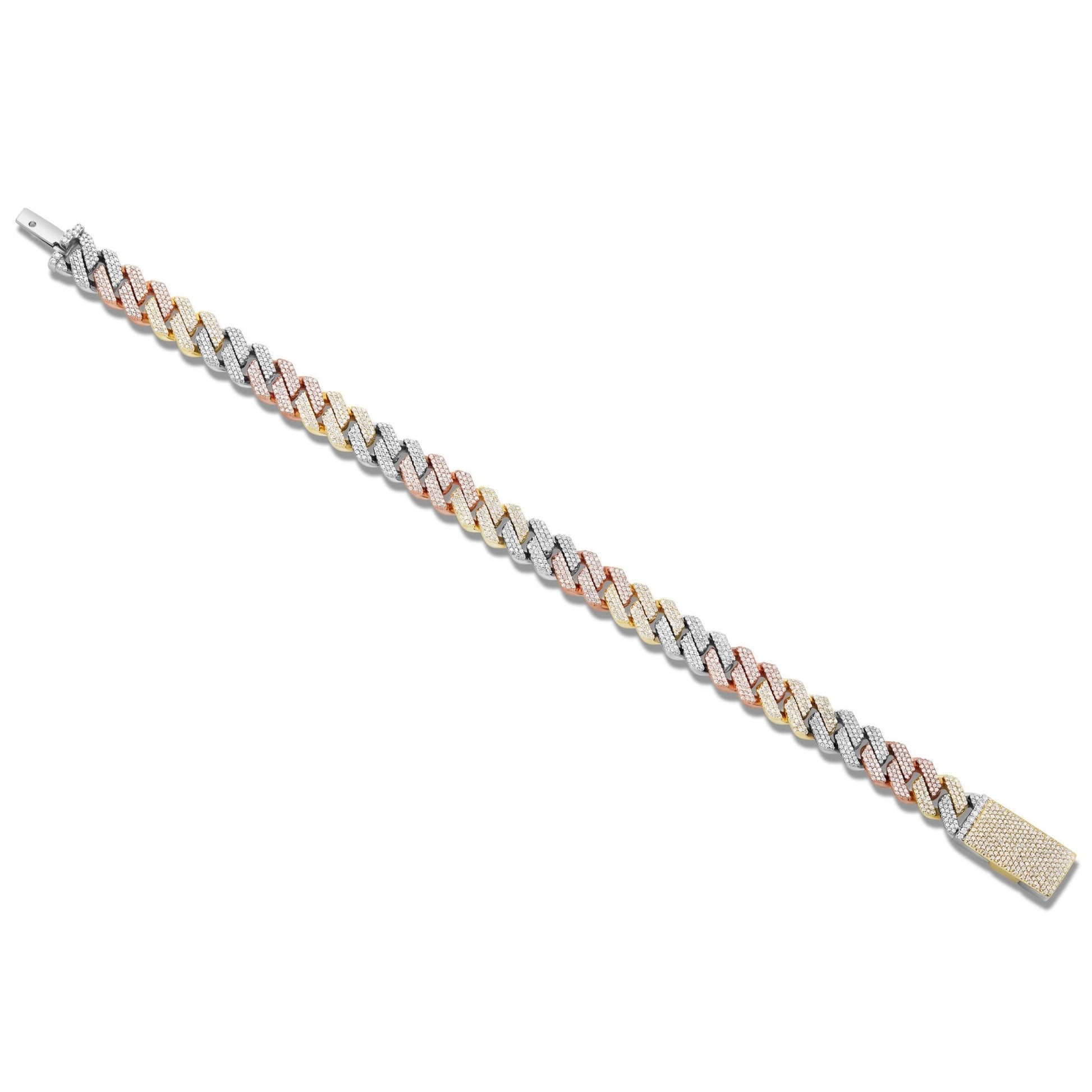 Multi-Color Cuban Bracelet - Shyne Jewelers 3TONEBRACE_GM45118 Shyne Jewelers