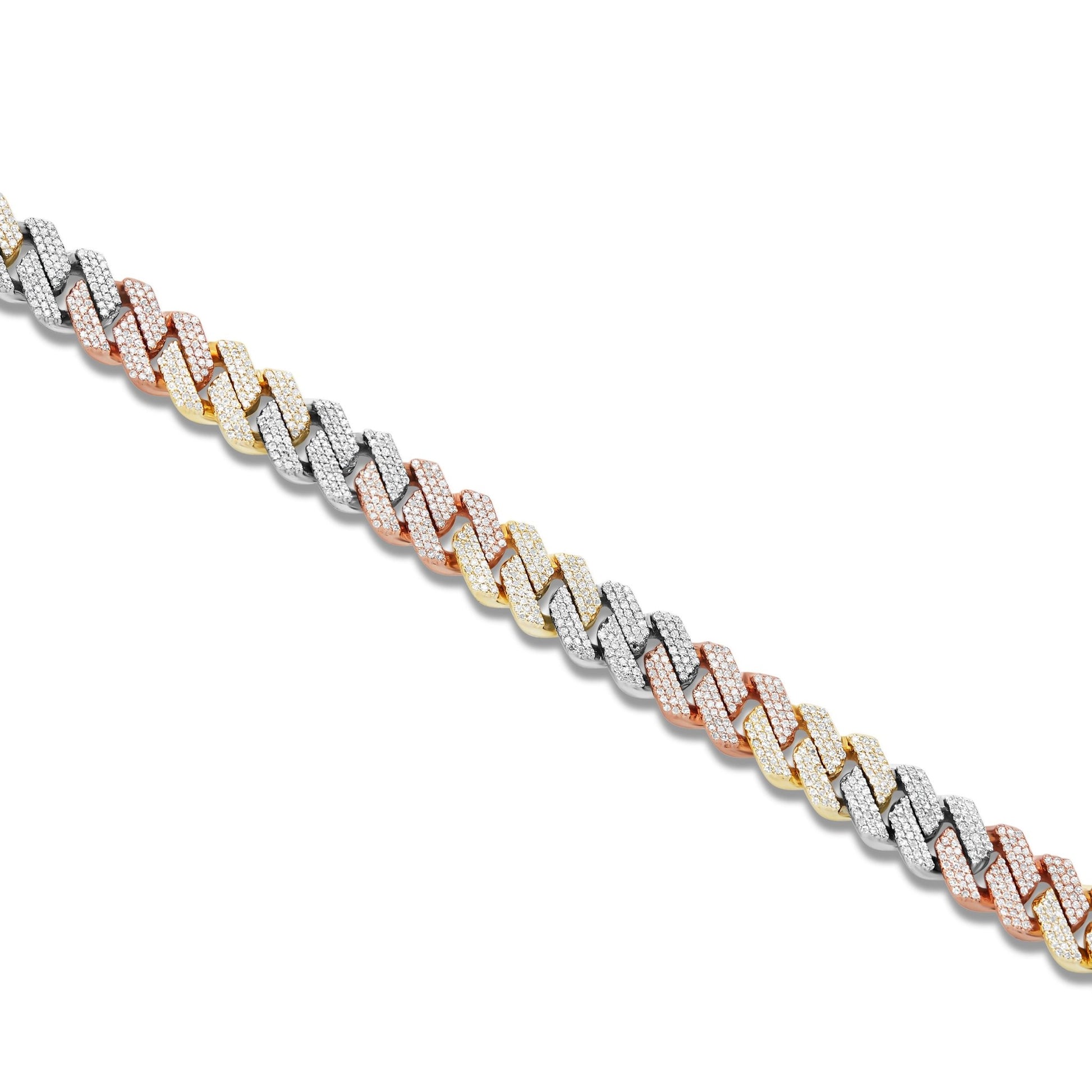 Multi-Color Cuban Bracelet - Shyne Jewelers 3TONEBRACE_GM45118 Shyne Jewelers