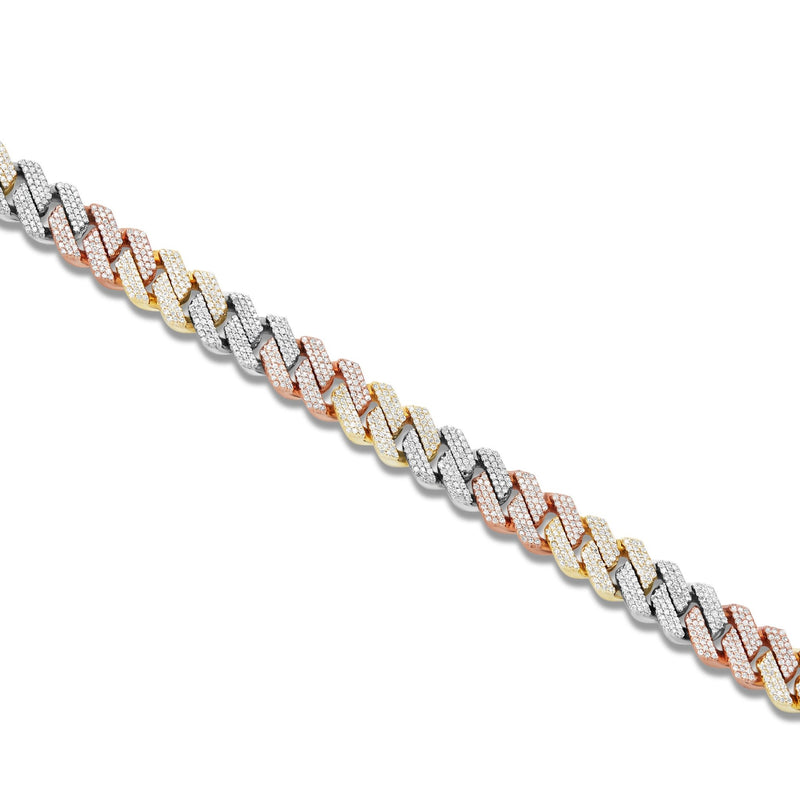 10K Gold Tri-Tone Diamond Cuban Bracelet – SHYNE JEWELERS