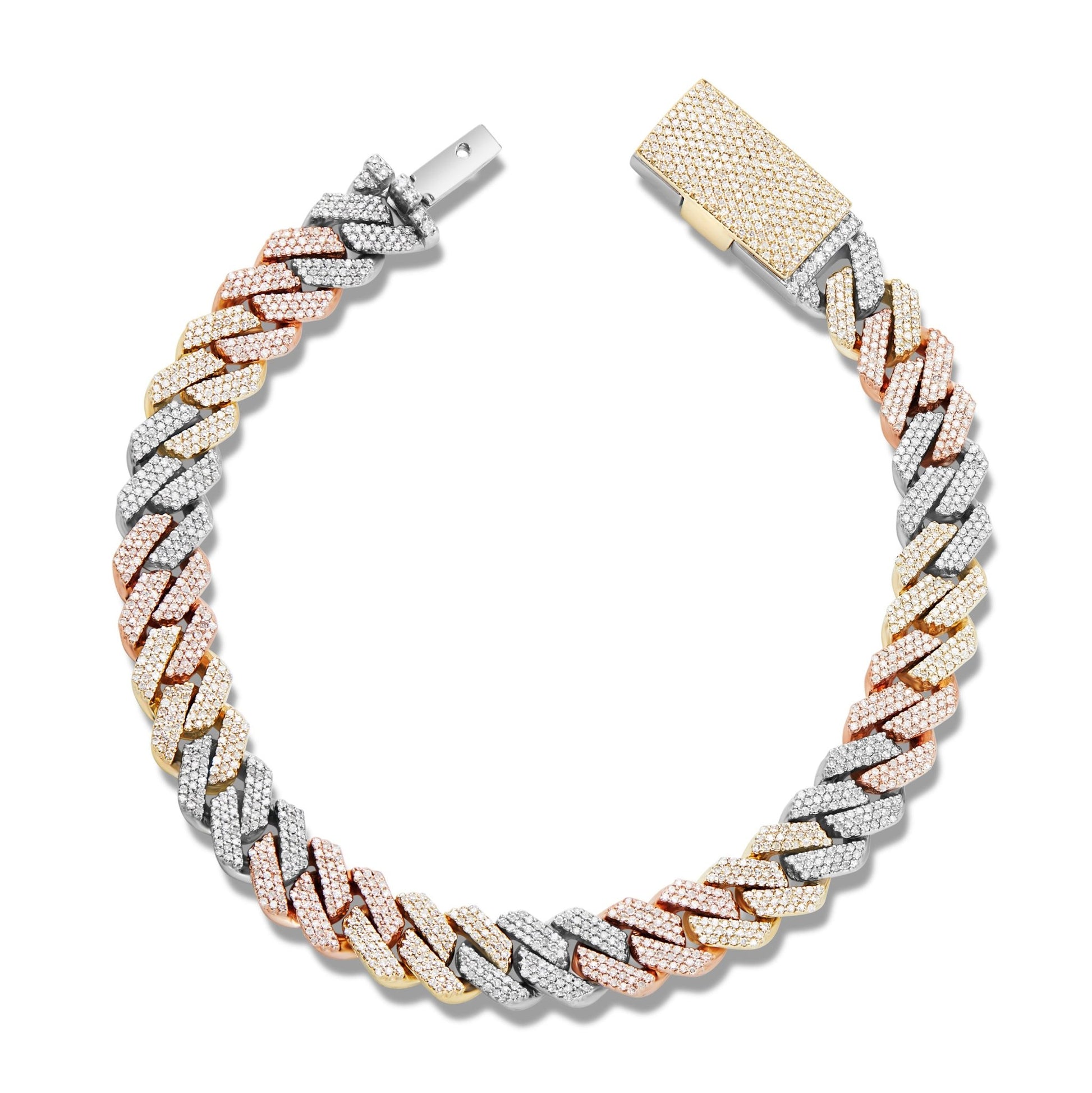 Multi-Color Cuban Bracelet - Shyne Jewelers 3TONEBRACE_GM45118 Shyne Jewelers