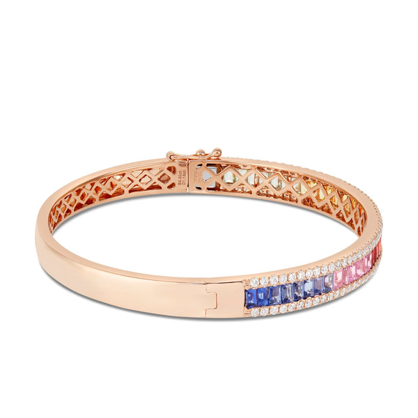 Multicolor Diamond Bangle - Shyne Jewelers 170-00241 Rose Gold Shyne Jewelers