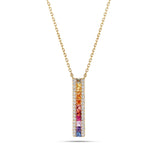 Multicolor Diamond Drop Necklace - Shyne Jewelers 165-00357 Yellow Gold Shyne Jewelers