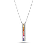 Multicolor Diamond Drop Necklace - Shyne Jewelers 165-00357 White Gold Shyne Jewelers