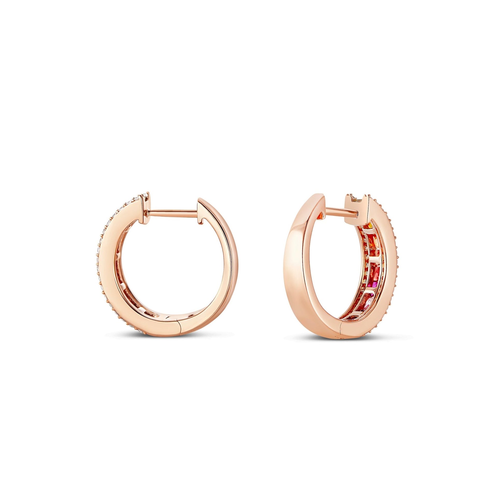 Multicolor Diamond Hoop Earrings - Shyne Jewelers 150-00509 White Gold Shyne Jewelers