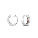 Multicolor Diamond Hoop Earrings - Shyne Jewelers 150-00509 White Gold Shyne Jewelers