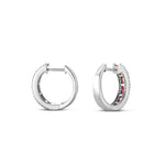 Multicolor Diamond Hoop Earrings - Shyne Jewelers 150-00509 White Gold Shyne Jewelers