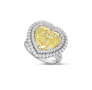 Nicki Minaj Yellow Heart Diamond Ring - Shyne Jewelers YLWHEART_NMRING Shyne Jewelers