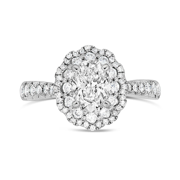 Oval Halo Engagement Ring - Shyne Jewelers 4 Shyne Jewelers