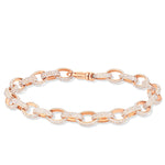 Oval Link Diamond Bracelet - Shyne Jewelers Rose Gold Shyne Jewelers