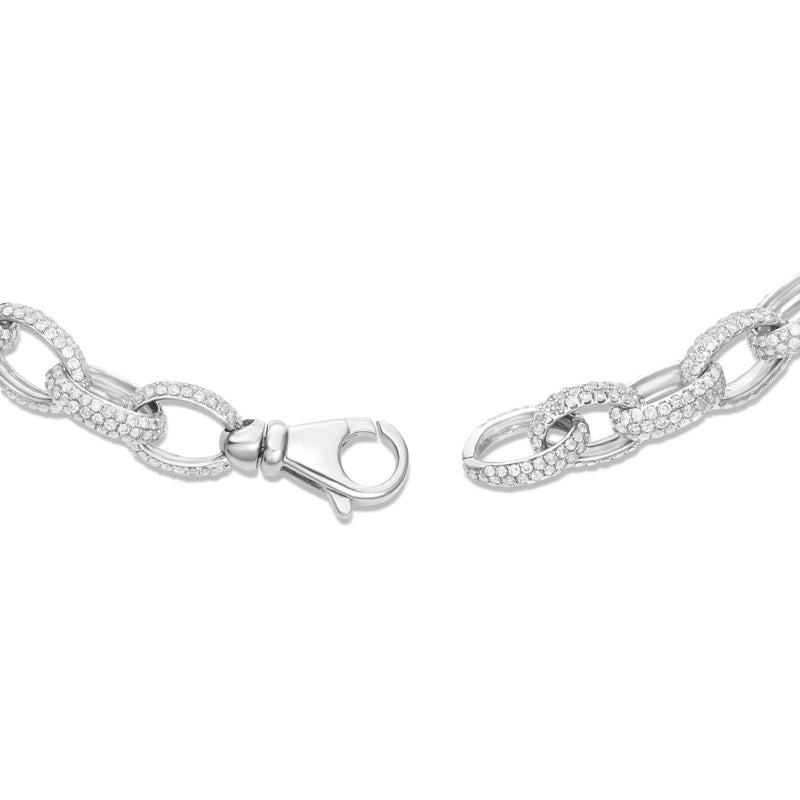 Oval Link Diamond Bracelet - Shyne Jewelers White Gold Shyne Jewelers