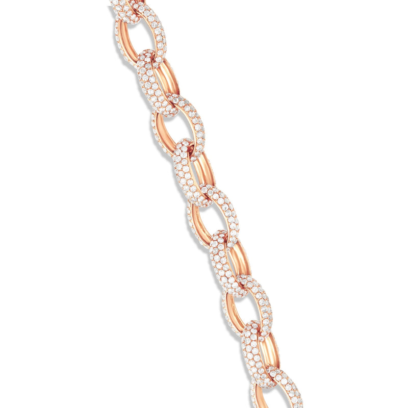 Oval Link Diamond Bracelet - Shyne Jewelers Rose Gold Shyne Jewelers