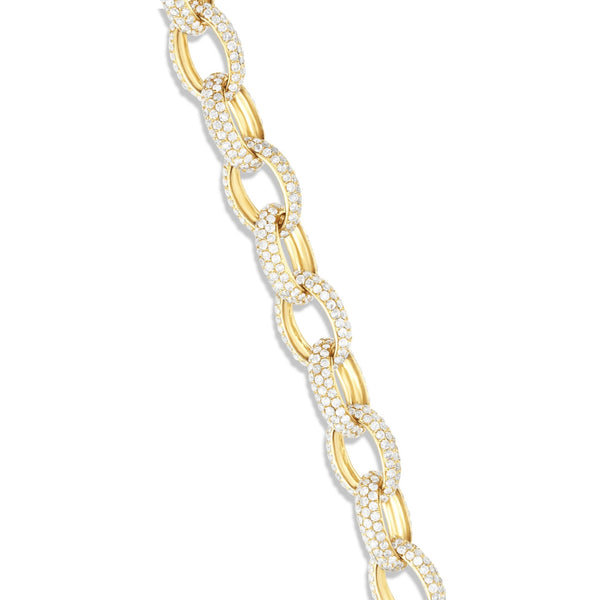 Oval Link Diamond Bracelet - Shyne Jewelers Yellow Gold Shyne Jewelers