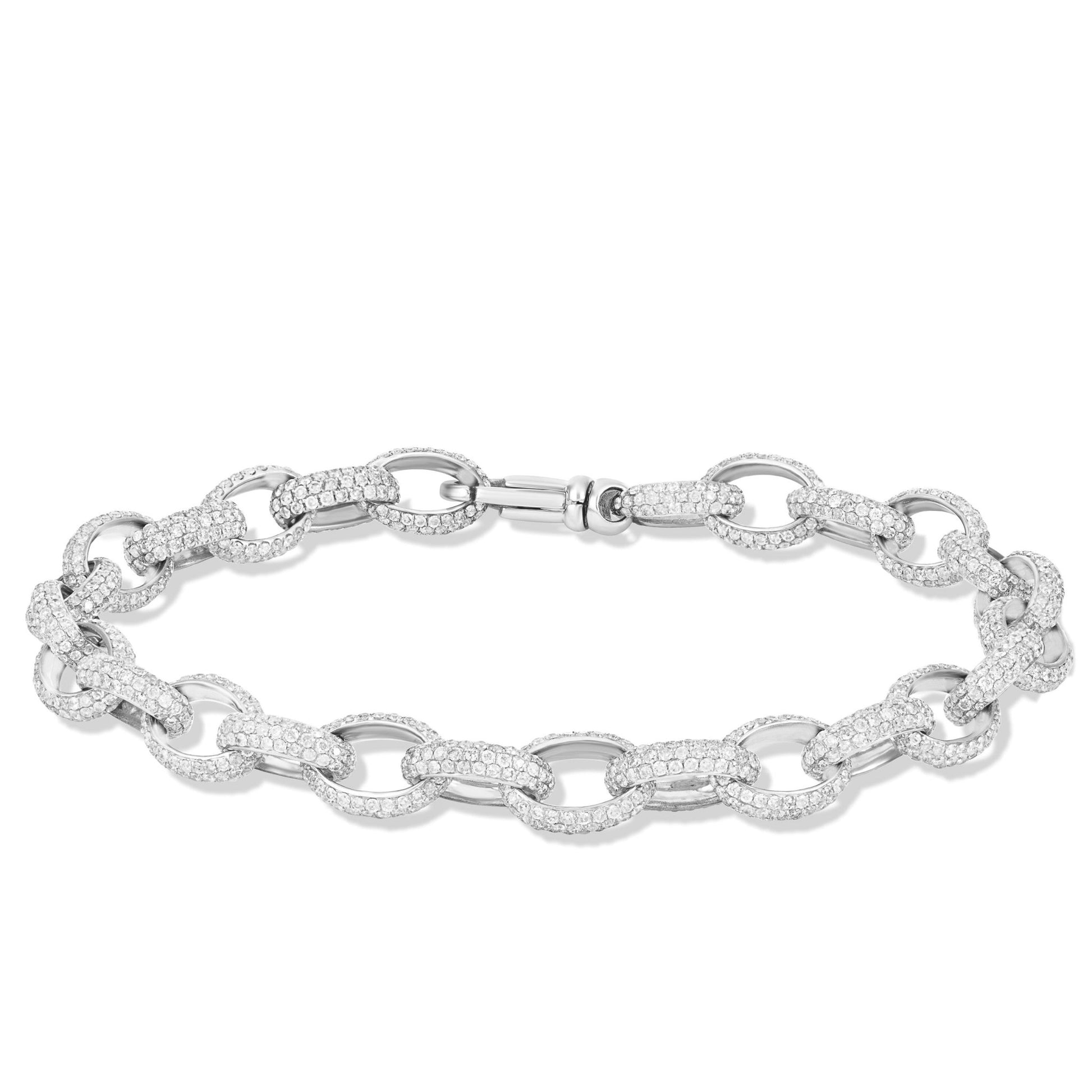 Oval Link Diamond Bracelet - Shyne Jewelers White Gold Shyne Jewelers