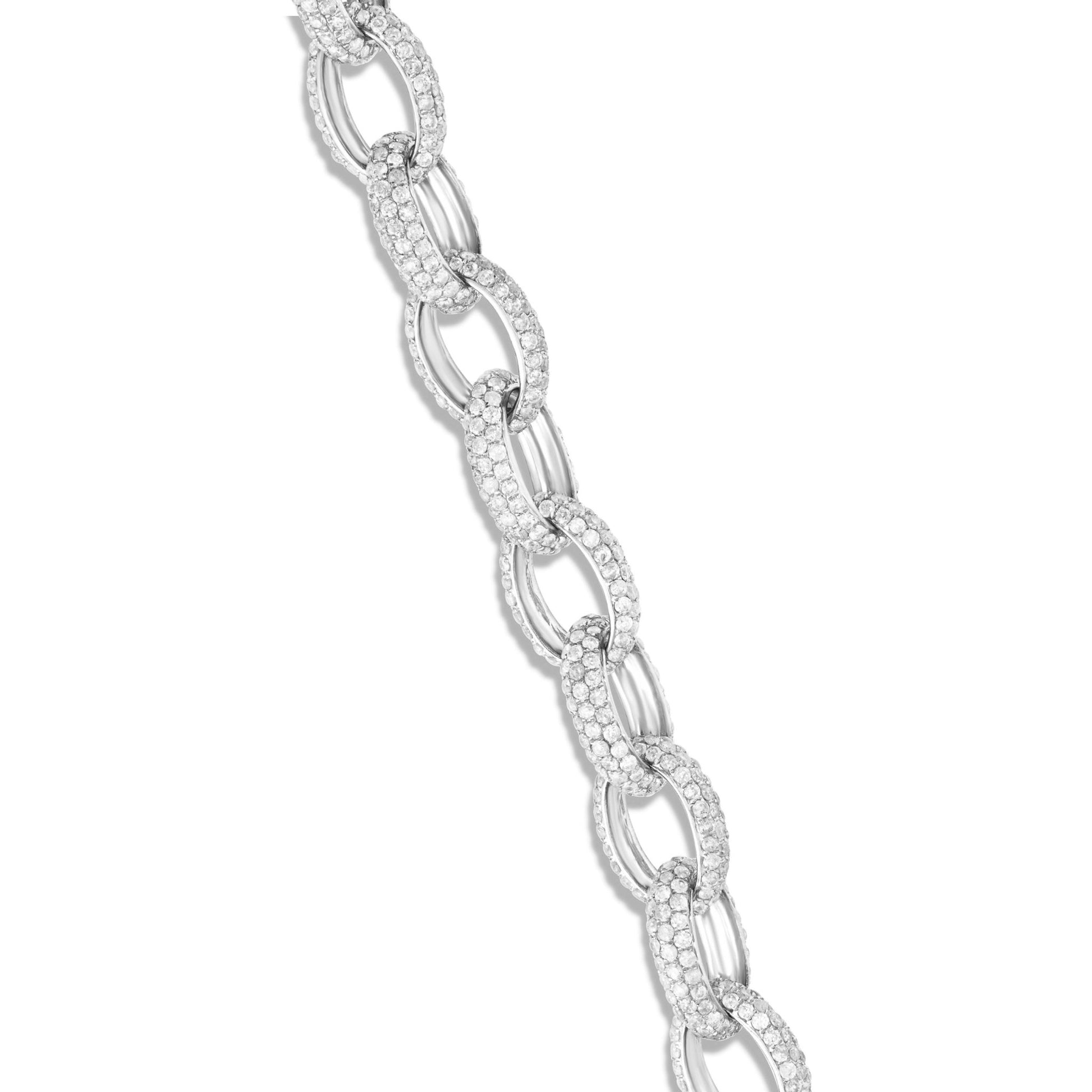 Oval Link Diamond Bracelet - Shyne Jewelers White Gold Shyne Jewelers