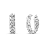 Pave Diamond Inside-out Hoops - Shyne Jewelers White Gold Shyne Jewelers