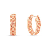 Pave Diamond Inside-out Hoops - Shyne Jewelers Rose Gold Shyne Jewelers