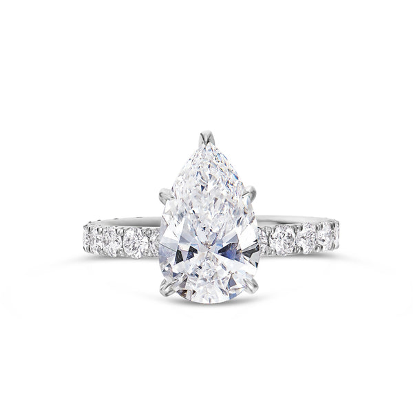Pear Shaped Diamond Solitaire Ring - Shyne Jewelers PEARENGR_1 Shyne Jewelers