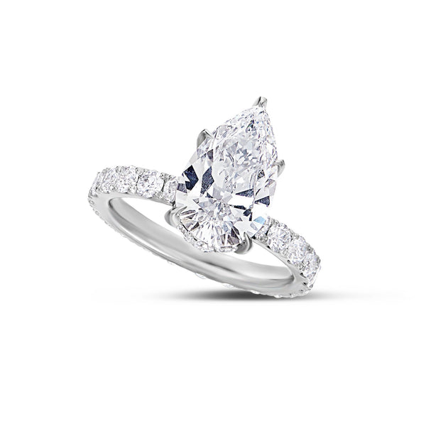 Pear Shaped Diamond Solitaire Ring - Shyne Jewelers PEARENGR_1 Shyne Jewelers