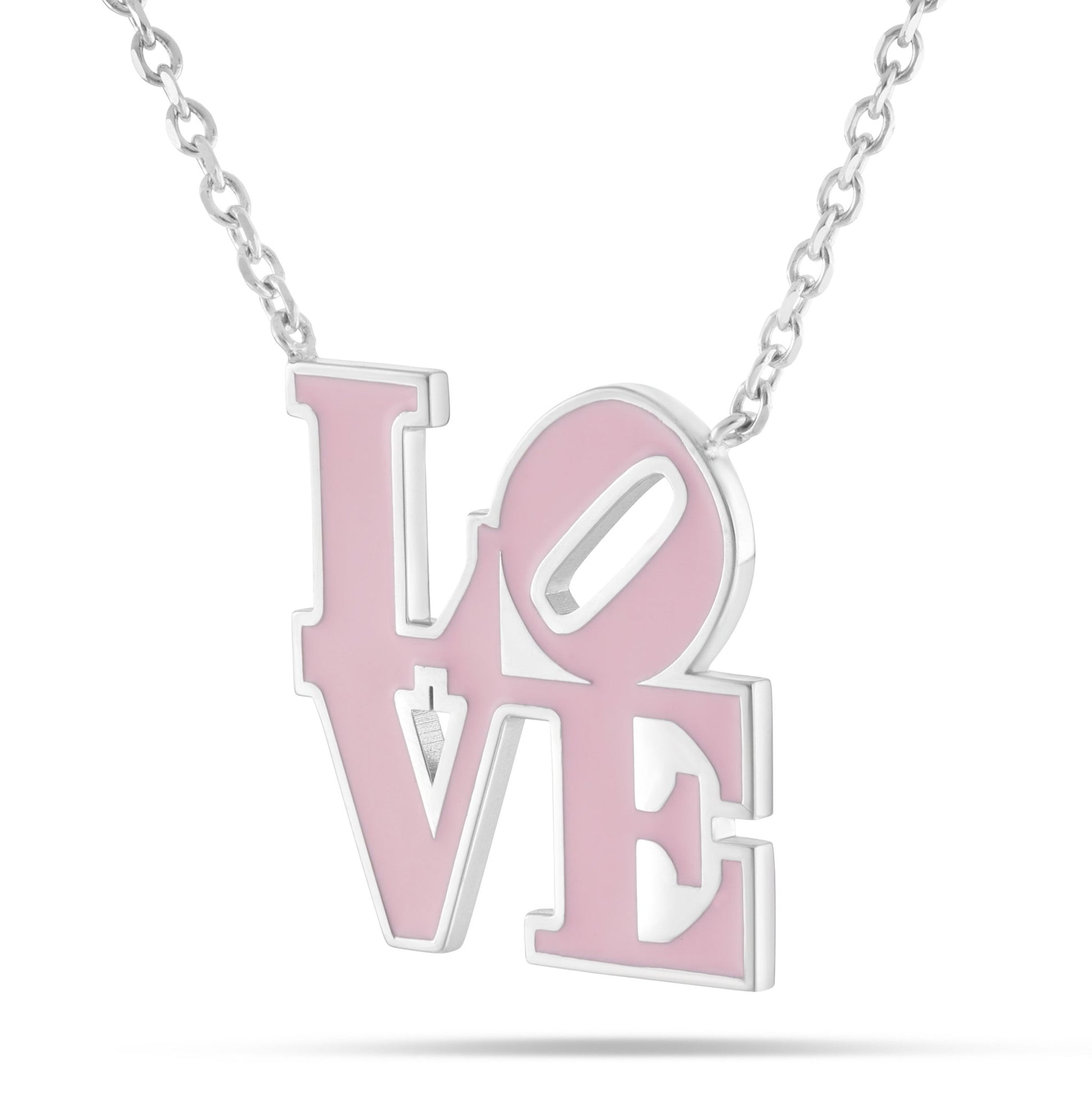 Pink Philadelphia LOVE Enamel Necklace - Shyne Jewelers Shyne Jewelers
