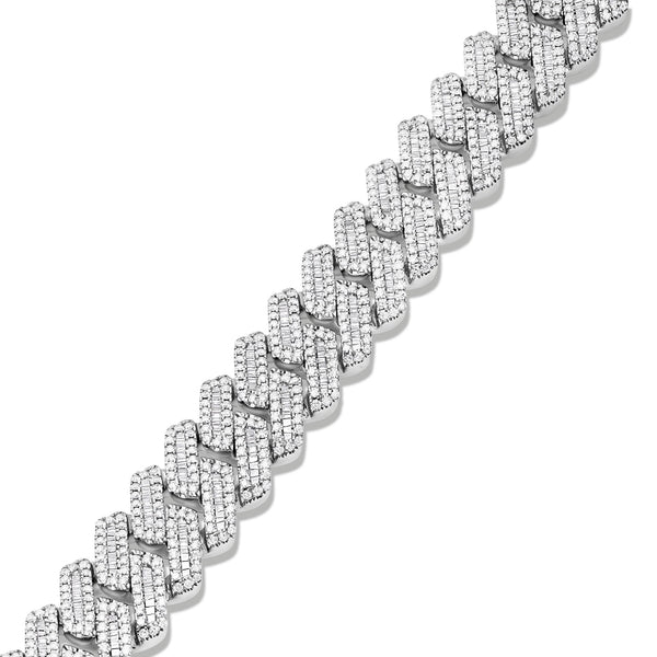 Prong set Baguette Diamond Cuban Bracelet - Shyne Jewelers BAGCUBANBRC_2 Shyne Jewelers