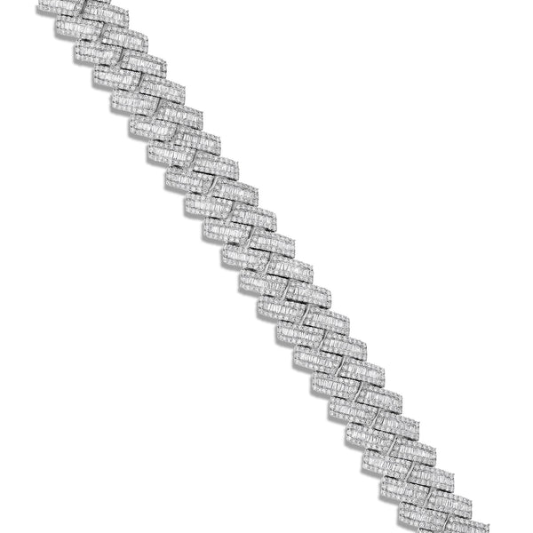 Prong set Baguette Diamond Cuban Bracelet - Shyne Jewelers BAGCUBANBRC_3 Shyne Jewelers