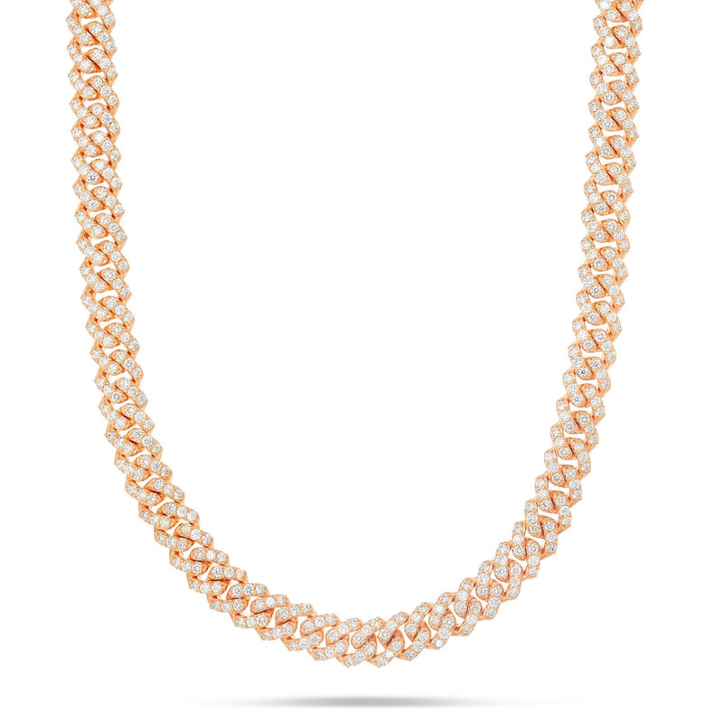 Prong set Diamond Cuban, 10.5mm - Shyne Jewelers Rose Gold Shyne Jewelers
