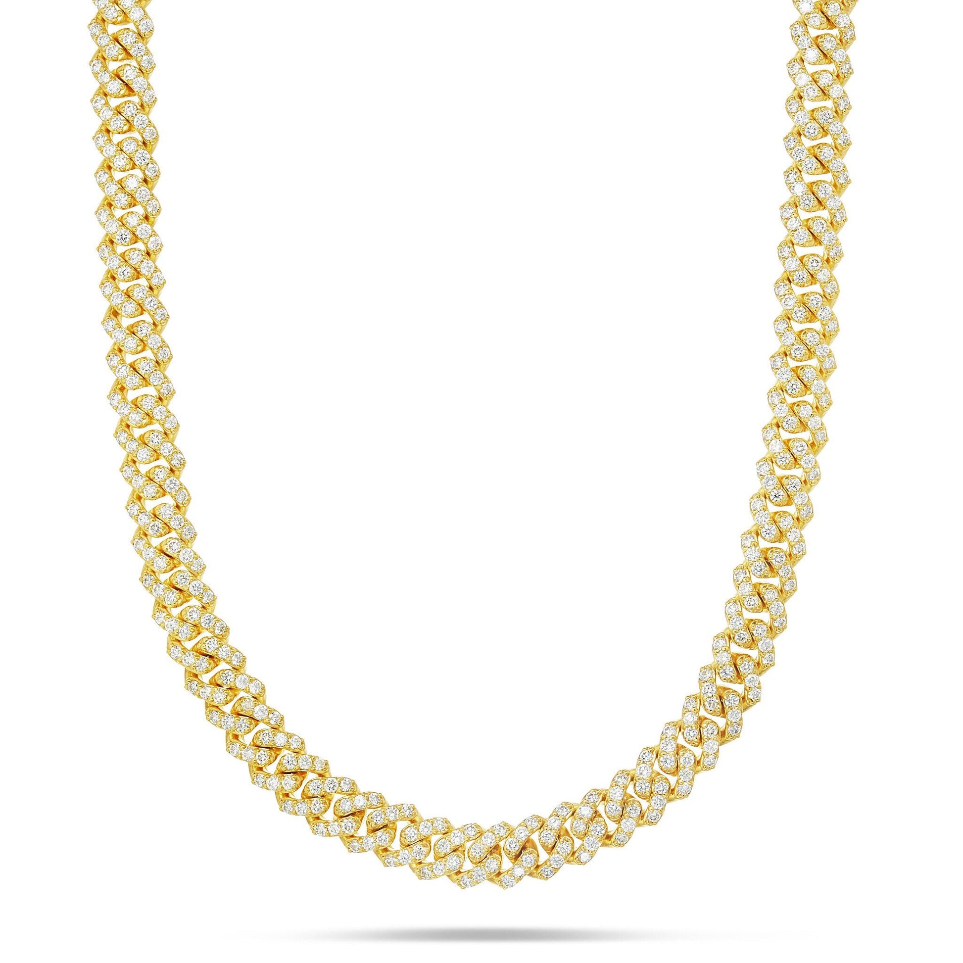 Prong set Diamond Cuban, 10.5mm - Shyne Jewelers Yellow Gold Shyne Jewelers