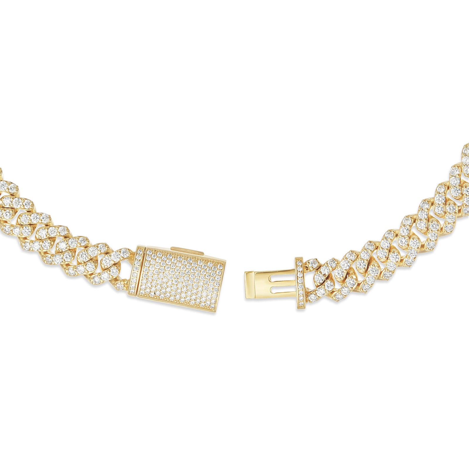 10K Gold Prongset Diamond Cuban Chain – SHYNE JEWELERS