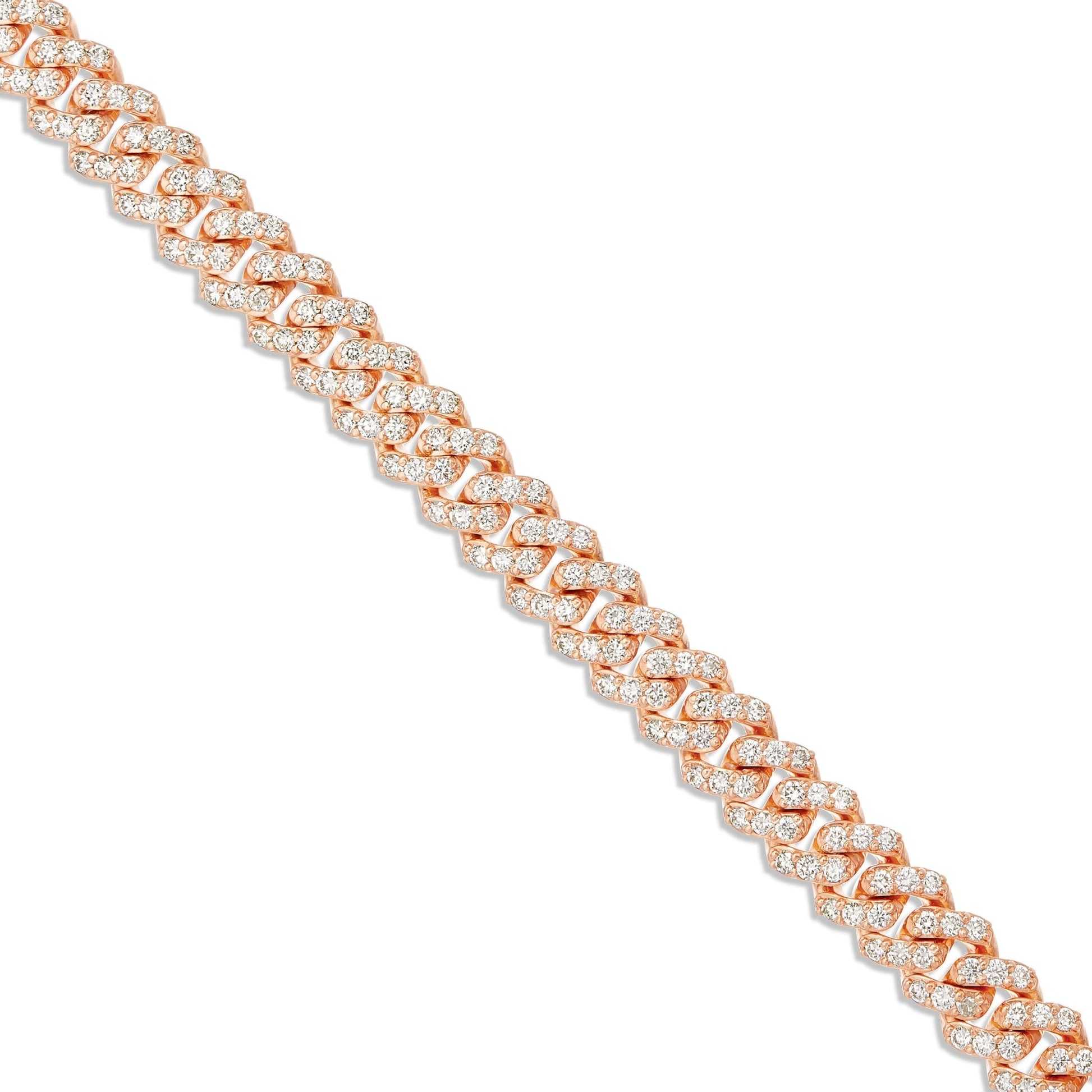 Prong set Diamond Cuban, 10.5mm - Shyne Jewelers Rose Gold Shyne Jewelers