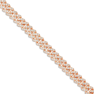 Prong set Diamond Cuban, 10.5mm - Shyne Jewelers Rose Gold Shyne Jewelers