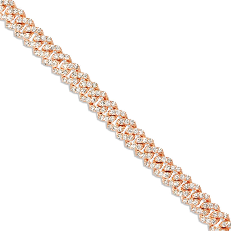 Prong set Diamond Cuban, 10.5mm - Shyne Jewelers Rose Gold Shyne Jewelers