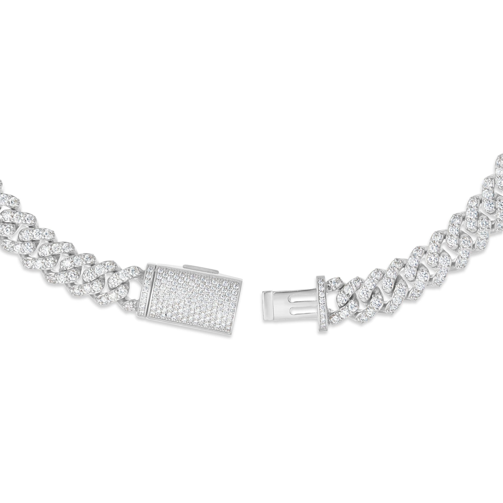 Prong set Diamond Cuban, 10.5mm - Shyne Jewelers White Gold Shyne Jewelers