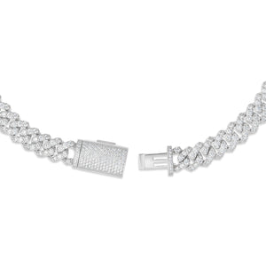 Prong set Diamond Cuban, 10.5mm - Shyne Jewelers White Gold Shyne Jewelers