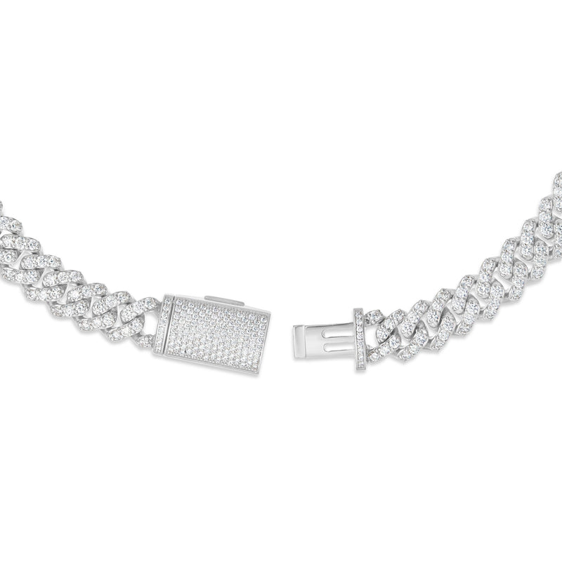 Prong set Diamond Cuban, 10.5mm - Shyne Jewelers White Gold Shyne Jewelers