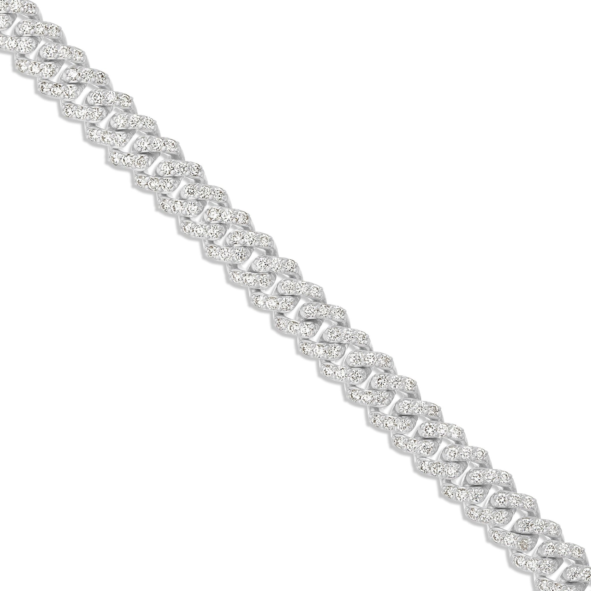 Prong set Diamond Cuban, 10.5mm - Shyne Jewelers White Gold Shyne Jewelers