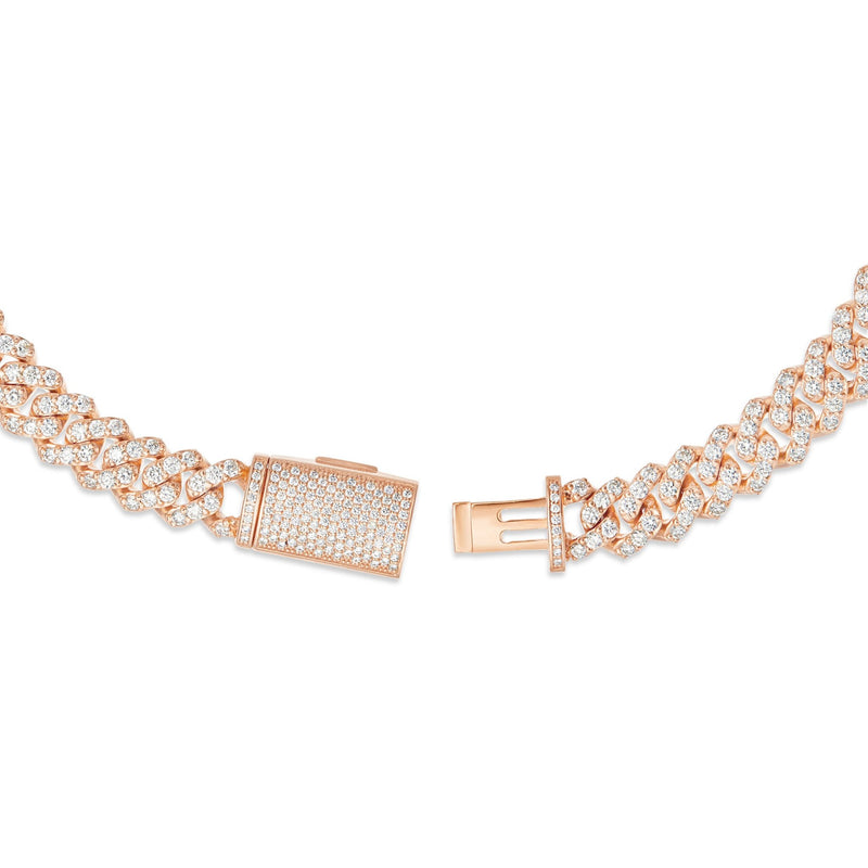 Prong set Diamond Cuban, 10.5mm - Shyne Jewelers Rose Gold Shyne Jewelers