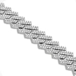 Prong-set Diamond Cuban Bracelet, 12 mm - Shyne Jewelers White Gold Shyne Jewelers