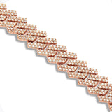Prong-set Diamond Cuban Bracelet, 12 mm - Shyne Jewelers Rose Gold Shyne Jewelers