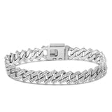 Prong-set Diamond Cuban Bracelet, 12 mm - Shyne Jewelers White Gold Shyne Jewelers