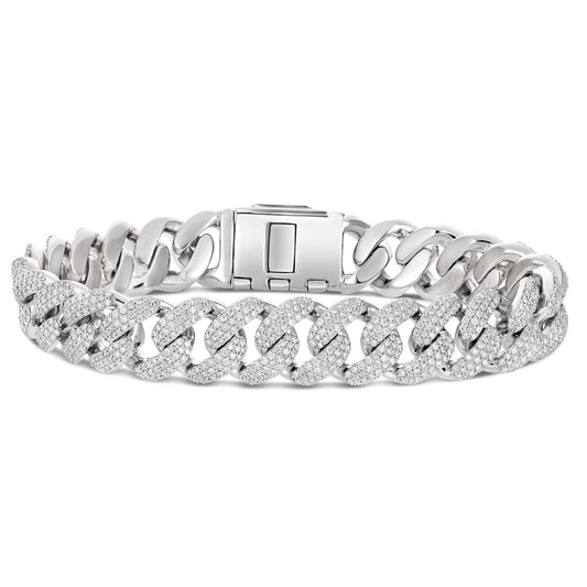 Prong set Diamond Cuban Bracelet - Shyne Jewelers PRONGDIACUBANBRC_1 Shyne Jewelers