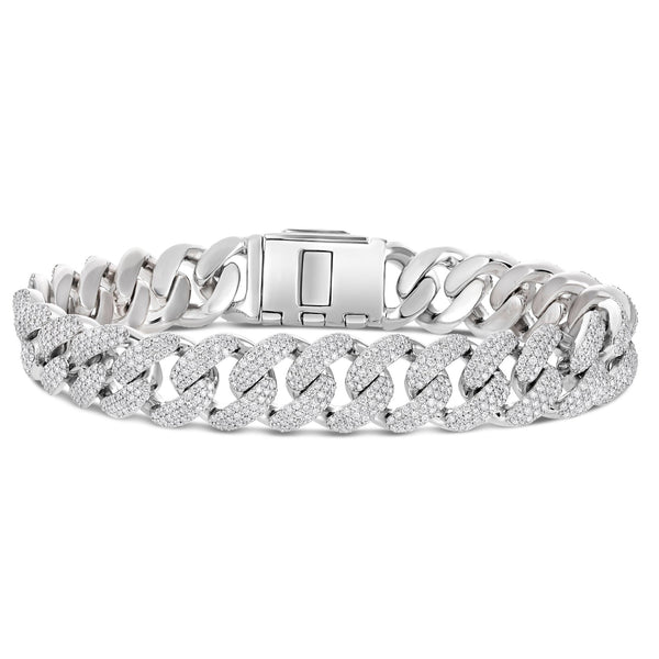 Prong set Diamond Cuban Bracelet - Shyne Jewelers PRONGDIACUBANBRC_1 Shyne Jewelers