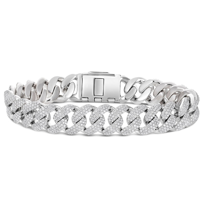 Prong set Diamond Cuban Bracelet - Shyne Jewelers PRONGDIACUBANBRC_1 Shyne Jewelers