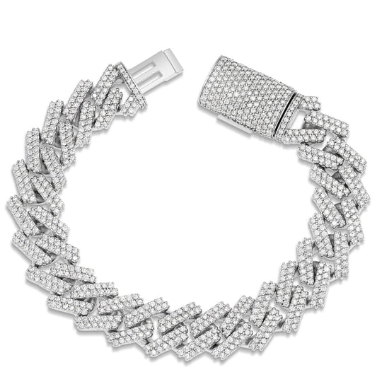 Prong set Diamond Cuban Bracelet - Shyne Jewelers 170-00211 Shyne Jewelers