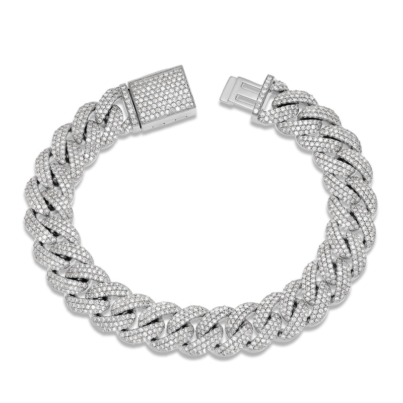 Prong set Diamond Cuban Bracelet - Shyne Jewelers PRONGDIACUBANBRC_2 Shyne Jewelers