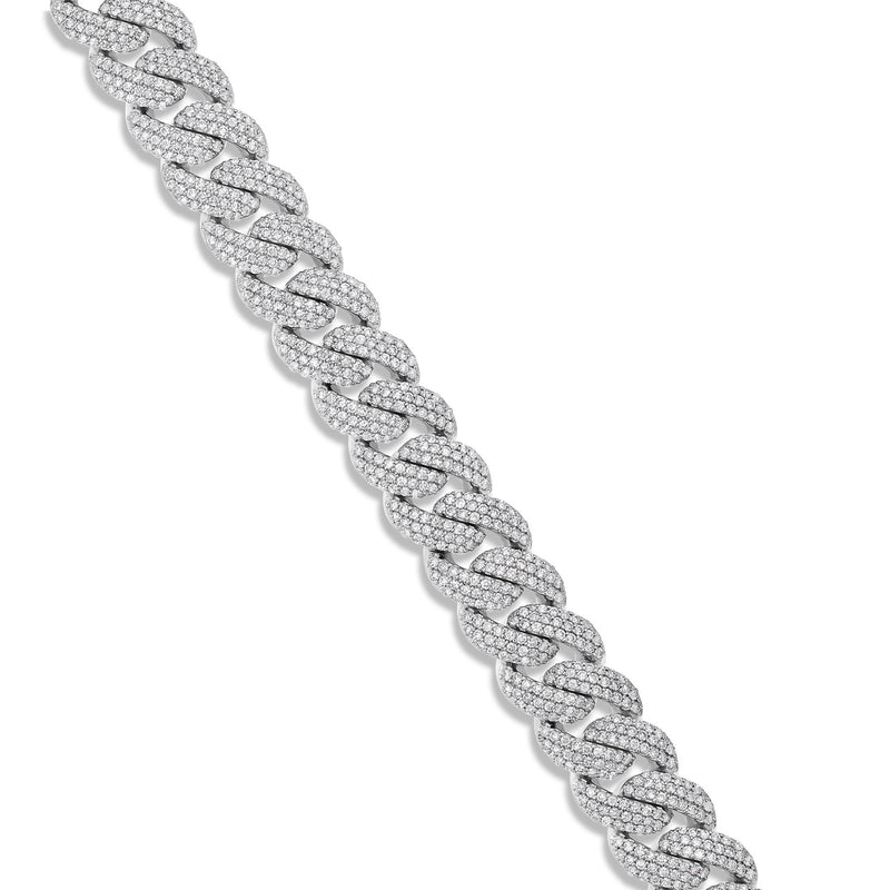 Prong set Diamond Cuban Bracelet - Shyne Jewelers PRONGDIACUBANBRC_2 Shyne Jewelers